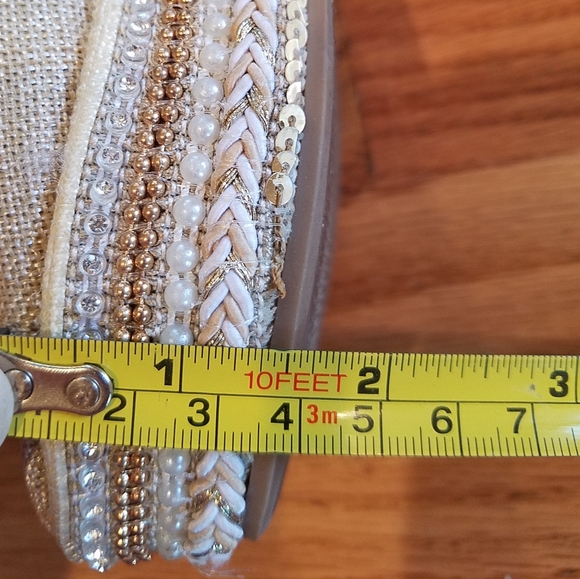 JustFab Platform Block Heel Sequin Beeded Sandals - Picture 10 of 10